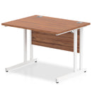 Impulse 1000 x 800mm Straight Desk Walnut Top White Cantilever Leg MI001904 - UK BUSINESS SUPPLIES