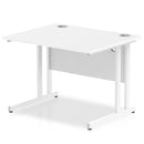 Impulse 1000 x 800mm Straight Desk White Top White Cantilever Leg MI002190 - UK BUSINESS SUPPLIES