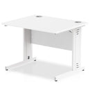 Impulse 1000 x 800mm Straight Desk White Top White Cable Managed Leg MI002270 - UK BUSINESS SUPPLIES