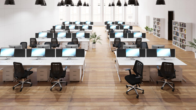 Impulse 1000 x 800mm Straight Desk White Top White Cable Managed Leg MI002270 - UK BUSINESS SUPPLIES