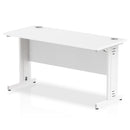 Impulse 1400 x 600mm Straight Desk White Top White Cable Managed Leg MI002282 - UK BUSINESS SUPPLIES