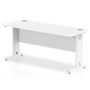 Impulse 1600 x 600mm Straight Desk White Top White Cable Managed Leg MI002283 - UK BUSINESS SUPPLIES