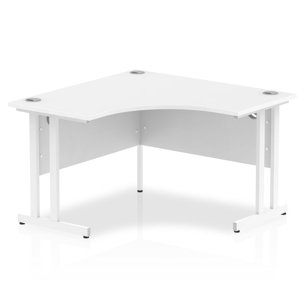 Dynamic Impulse 1200mm Corner Desk White Top White Cantilever Leg MI002389 - UK BUSINESS SUPPLIES