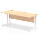 Impulse 1800 x 800mm Straight Desk Maple Top White Cantilever Leg MI002420 - UK BUSINESS SUPPLIES