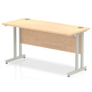 Impulse 1400 x 600mm Straight Desk Maple Top Silver Cantilever Leg MI002423 - UK BUSINESS SUPPLIES