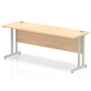 Impulse 1800 x 600mm Straight Desk Maple Top Silver Cantilever Leg MI002425 - UK BUSINESS SUPPLIES