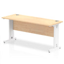 Impulse 1600 x 600mm Straight Desk Maple Top White Cable Managed Leg MI002509 - UK BUSINESS SUPPLIES