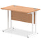 Impulse 1000 x 600mm Straight Desk Oak Top White Cantilever Leg MI002652 - UK BUSINESS SUPPLIES