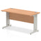 Impulse 1400 x 600mm Straight Desk Oak Top Silver Cable Managed Leg MI002729 - UK BUSINESS SUPPLIES
