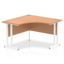 Dynamic Impulse 1200mm Corner Desk Oak Top White Cantilever Leg MI002841 - UK BUSINESS SUPPLIES