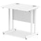 Impulse 800 x 600mm Straight Desk White Top White Cantilever Leg MI002895 - UK BUSINESS SUPPLIES