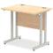 Impulse 800 x 600mm Straight Desk Maple Top Silver Cantilever Leg MI002899 - UK BUSINESS SUPPLIES