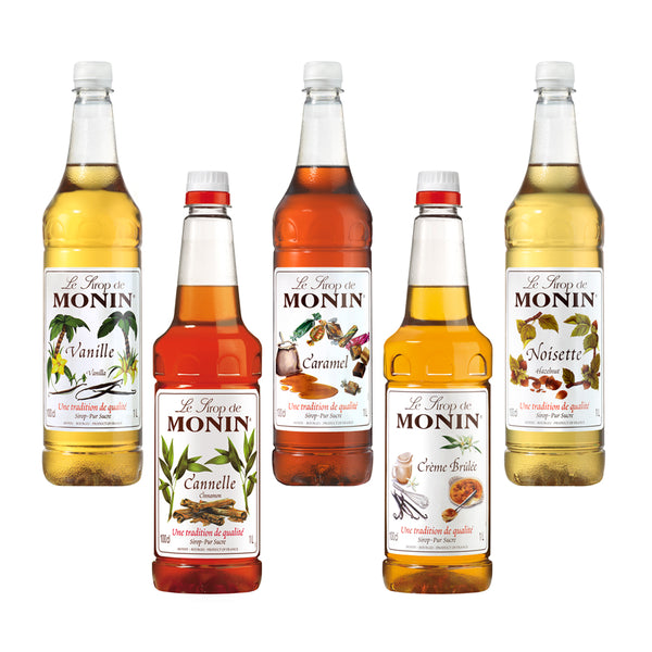 Monin Premium Coffee Syrups (Multi Pack Offer) 4 x 1 Litre Bottles - UK BUSINESS SUPPLIES