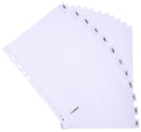 Exacompta Index Jan-Dec A4 160gsm Card White with White Mylar Tabs - MWDJ-DZ - UK BUSINESS SUPPLIES