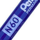Pentel N60 Permanent Marker Chisel Tip 3.9-5.7mm Line Blue (Pack 12) - N60-C - UK BUSINESS SUPPLIES
