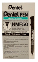 Pentel NMF50 Permanent Marker Superfine Tip 0.3mm Line Black (Pack 12) - NMF50-AO - UK BUSINESS SUPPLIES