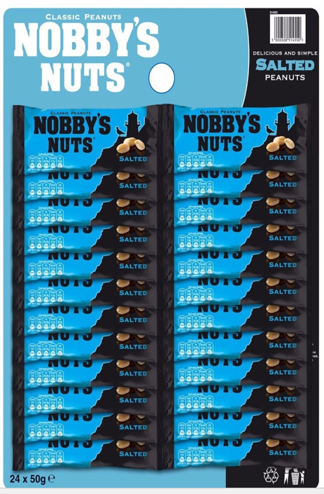 Nobby's Nuts Salted 24 x 50g - UK BUSINESS SUPPLIES