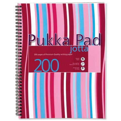 Pukka Pads Pink/Blue Stripes Jotta A4 Notebook {3 Pack} - UK BUSINESS SUPPLIES
