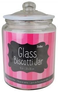 Zodiac Pink Glass Biscotti Jar 6 Litre - UK BUSINESS SUPPLIES