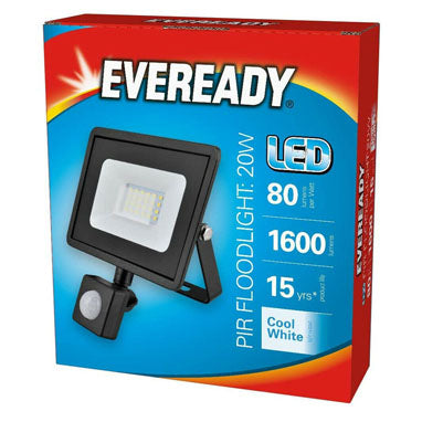 Eveready LED PIR Cool White Floodlight 20W - UK BUSINESS SUPPLIES