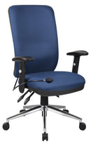 Chiro High Back Chair with Arms Blue OP000007 - UK BUSINESS SUPPLIES