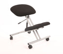 Kneeling Stool Black Fabric Silver Frame OP000072 - UK BUSINESS SUPPLIES