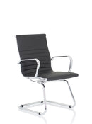 Nola Black Soft Bonded Leather Cantilever Chair OP000224 - UK BUSINESS SUPPLIES