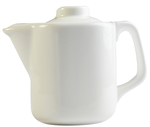 Porcelain White Teapot 500ml/17.5oz  {3-4 Cup}Fancy Modern Design - UK BUSINESS SUPPLIES