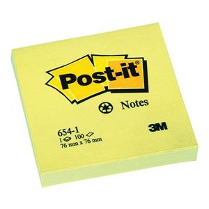 Post-it Sticky Notes Recycled 76x76mm Canary Yellow (Pack of 12 x 100 Sheets) - UK BUSINESS SUPPLIES