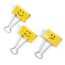 Rapesco (32mm) Assorted Emojis Foldback Clips (Bright Yellow) Pack of 60 - UK BUSINESS SUPPLIES