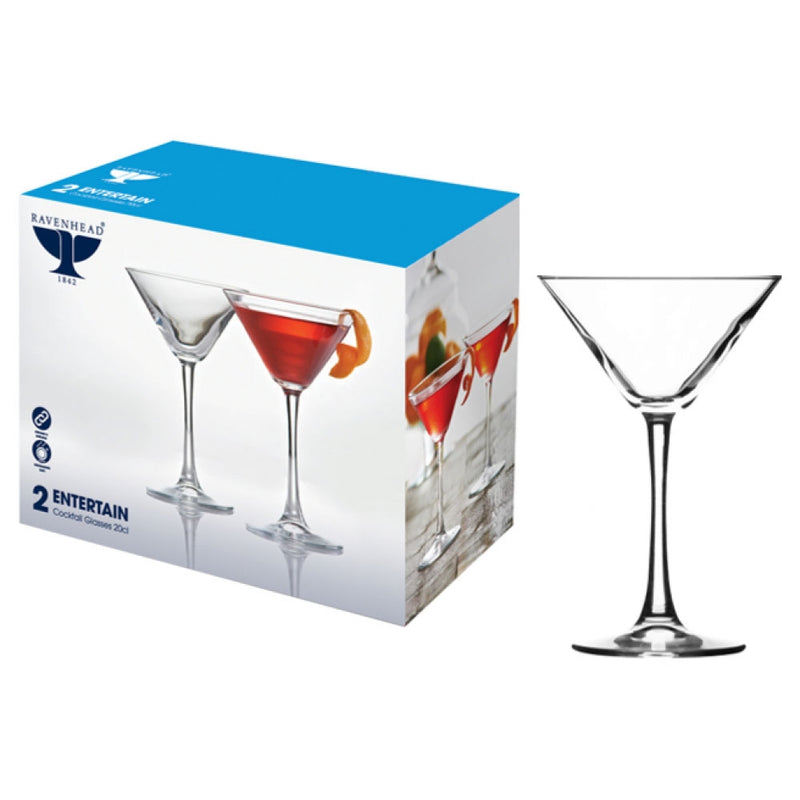 Ravenhead Essentials Cocktail/Martini Glasses 240ml x 2 - UK BUSINESS SUPPLIES