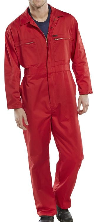 Basic Boiler Suit RED {All Sizes} - UK BUSINESS SUPPLIES