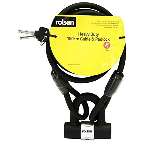 Rolson Heavy Duty 150cm Security Cable & Padlock 66758 - UK BUSINESS SUPPLIES