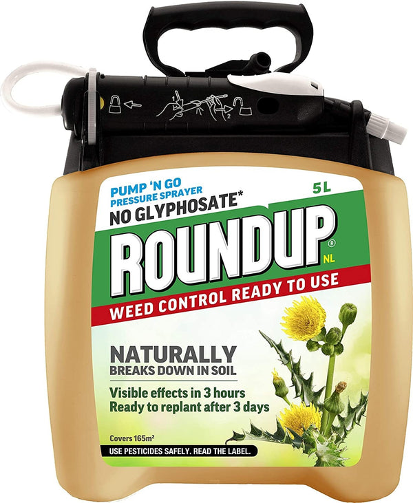 Roundup Naturals Weed Killer 5L Pump/Spray {Gold} - UK BUSINESS SUPPLIES