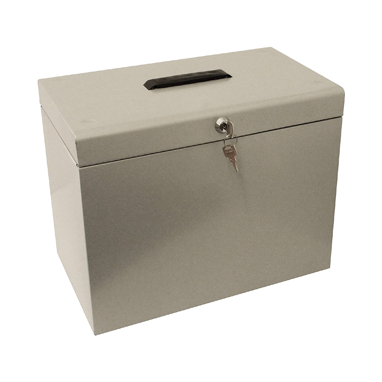 Cathedral Metal File Box Home Office A4 Grey A4GY - UK BUSINESS SUPPLIES