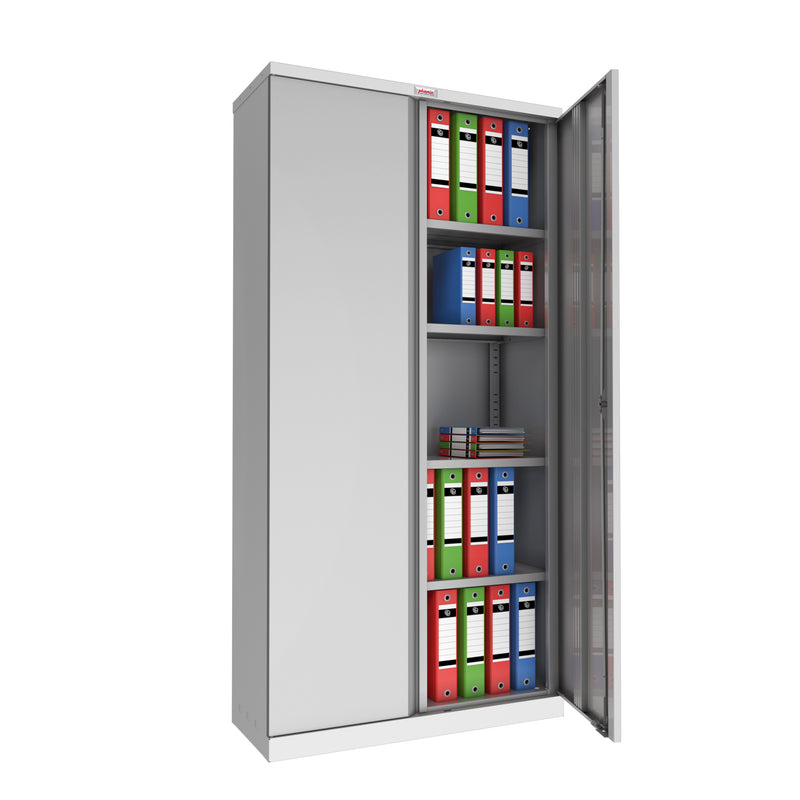 Phoenix SCL Series 2 Door 4 Shelf Steel Storage Cupboard in Grey with Key Lock SCL1891GGK - UK BUSINESS SUPPLIES
