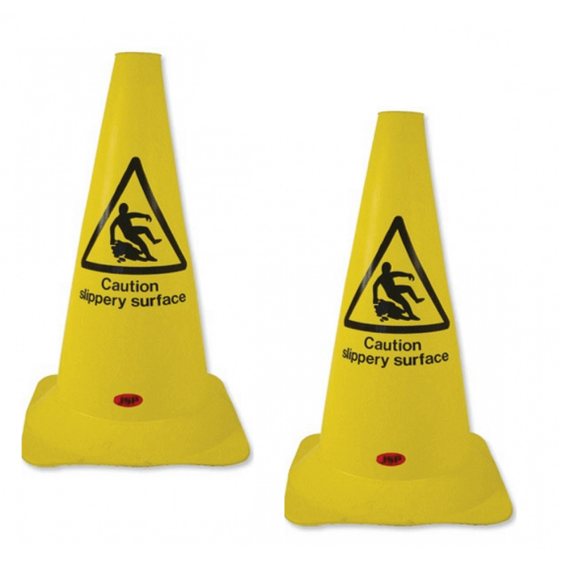 Safety Cone PVC Caution Slippery Surface H500mm - UK BUSINESS SUPPLIES