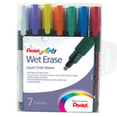 Pentel Wet Erase Chalk Marker Chisel Tip 2-4mm Line Assorted Colours (Pack 7) - SMW26/7 - UK BUSINESS SUPPLIES