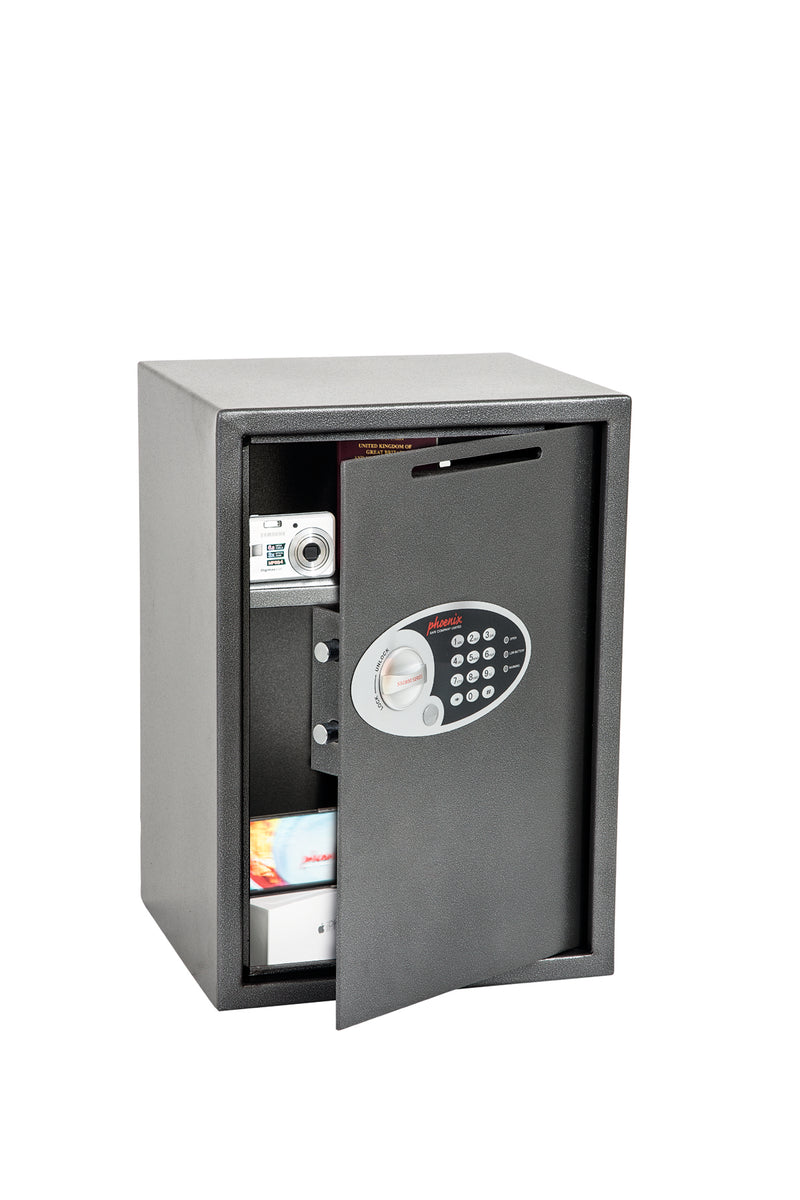 Phoenix Vela Deposit Home and Office Size 4 Safe Electronic Lock Graphite Grey SS0804ED - UK BUSINESS SUPPLIES