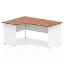 Dynamic Impulse 1600mm Left Crescent Desk Walnut Top White Panel End Leg TT000025 - UK BUSINESS SUPPLIES