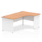 Dynamic Impulse 1800mm Right Crescent Desk Oak Top White Panel End Leg TT000047 - UK BUSINESS SUPPLIES