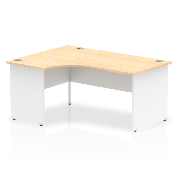 Dynamic Impulse 1600mm Left Crescent Desk Maple Top White Panel End Leg TT000113 - UK BUSINESS SUPPLIES