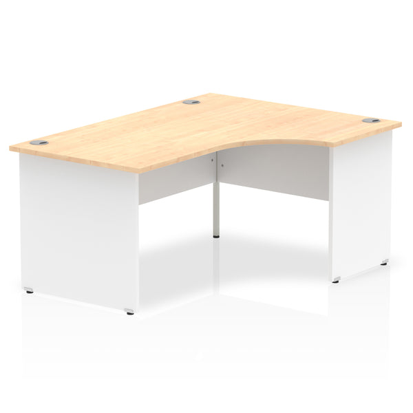 Dynamic Impulse 1600mm Right Crescent Desk Maple Top White Panel End Leg TT000115 - UK BUSINESS SUPPLIES
