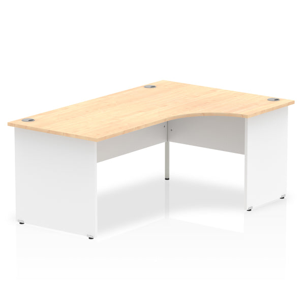 Dynamic Impulse 1800mm Right Crescent Desk Maple Top White Panel End Leg TT000116 - UK BUSINESS SUPPLIES