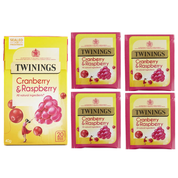 Twinings Cranberry & Raspberry {Individually Wrapped} Tea 20's - UK BUSINESS SUPPLIES