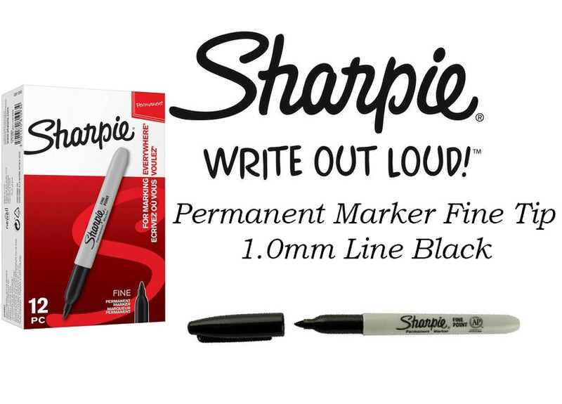 Sharpie Permanent Marker Fine Tip 1.0mm Line Black Pack 12 Code S0810930 - UK BUSINESS SUPPLIES