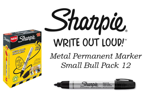 Sharpie Metal Permanent Marker Small Bull Black Pack 12 Code S0945720 - UK BUSINESS SUPPLIES