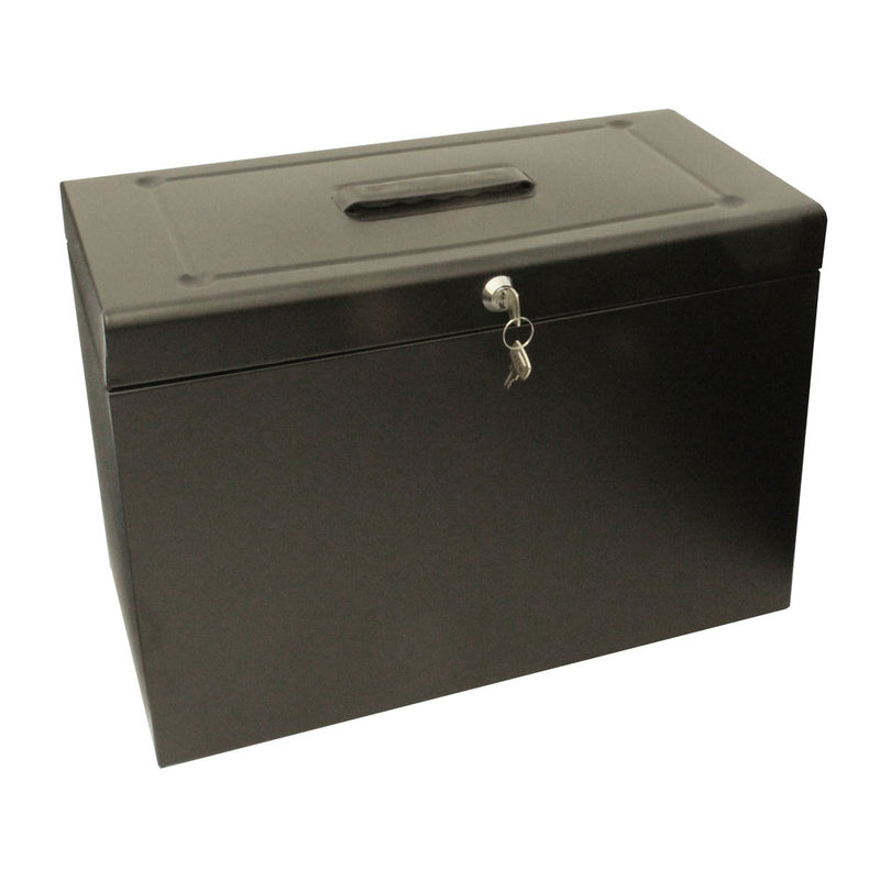 Cathedral Metal File Box Home Office Foolscap Black HOBK - UK BUSINESS SUPPLIES