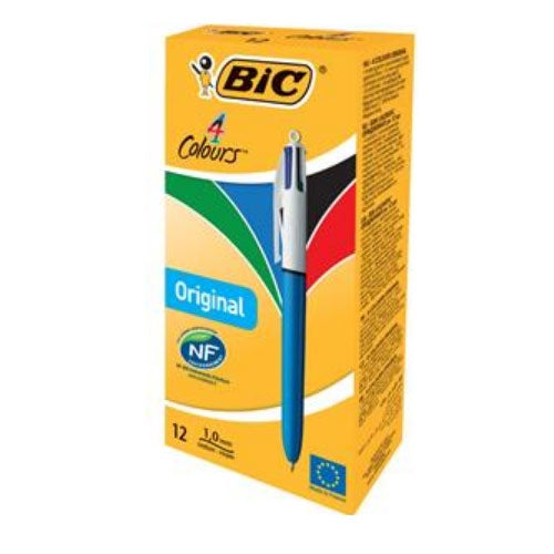 Bic 4-Colour Ballpoint Pen (Pack 12) - UK BUSINESS SUPPLIES