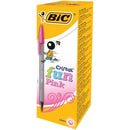 Bic Cristal Fun Ballpoint Pink Pens (Pack Of 20) - UK BUSINESS SUPPLIES
